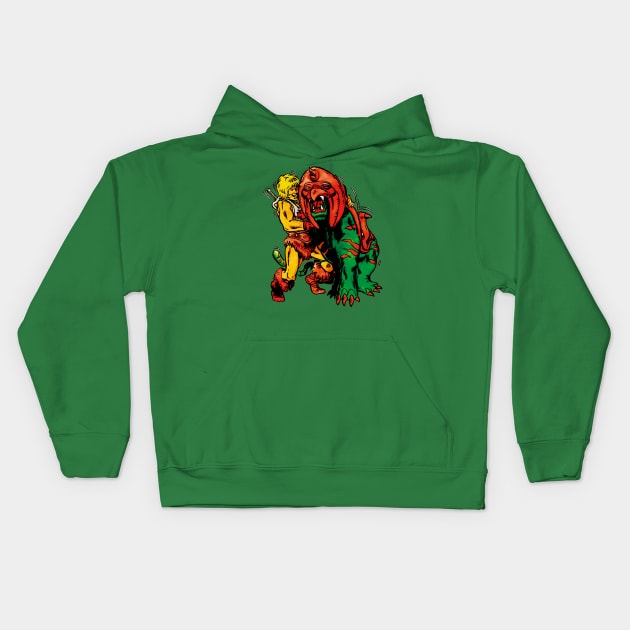 He-Man and Battle Cat Kids Hoodie by japonesvoador